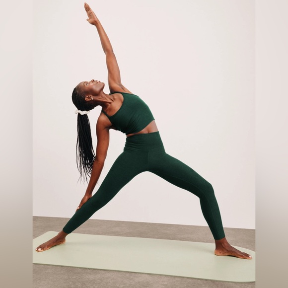 Beyond Yoga Pants - Beyond Yoga Spacedye Legging (XS) & Tank (S) Matching Set, Dk Spruce Gr Heather